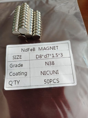 شراء مغناطيسات النيوديميوم من الدرجة N38 المخصصة حلقة مستطيلة شكل قرص للأثاث online manufacture